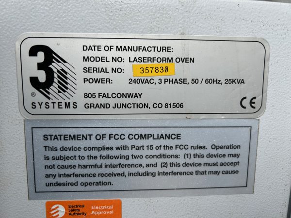 Four industriel à haute température, style SLS de 3D Design Systems, model Laserform Oven – Image 10